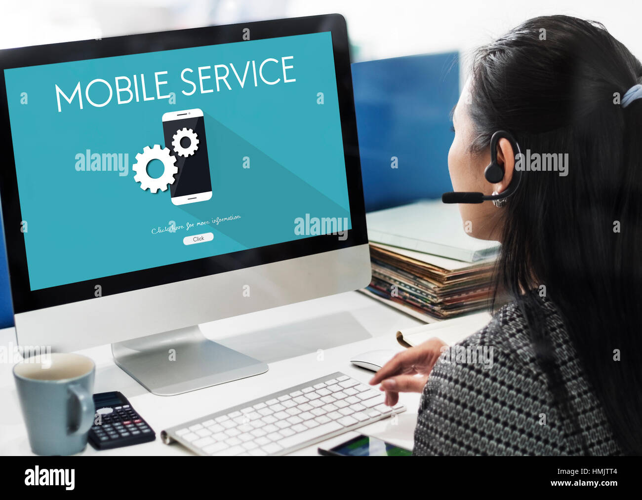 Mobile Phone Service Support Concept Stock Photo