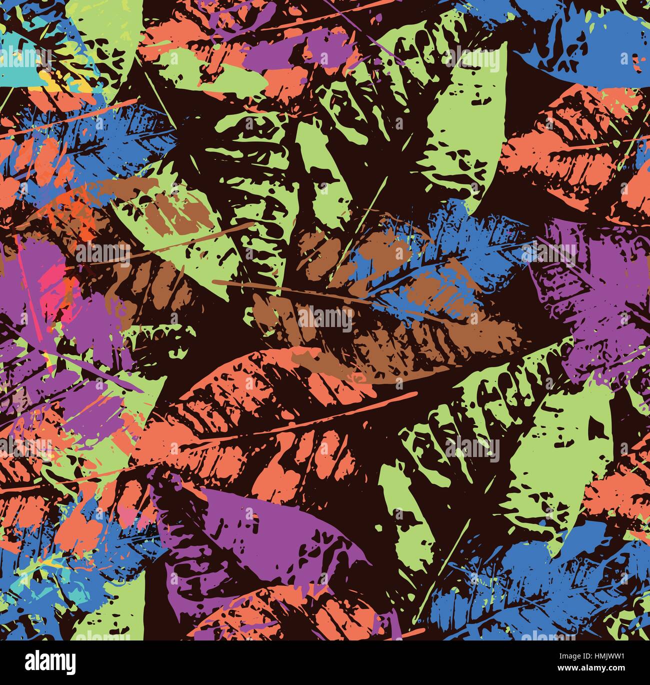 Seamless pattern with colored autumn leaves Stock Vector Image & Art ...