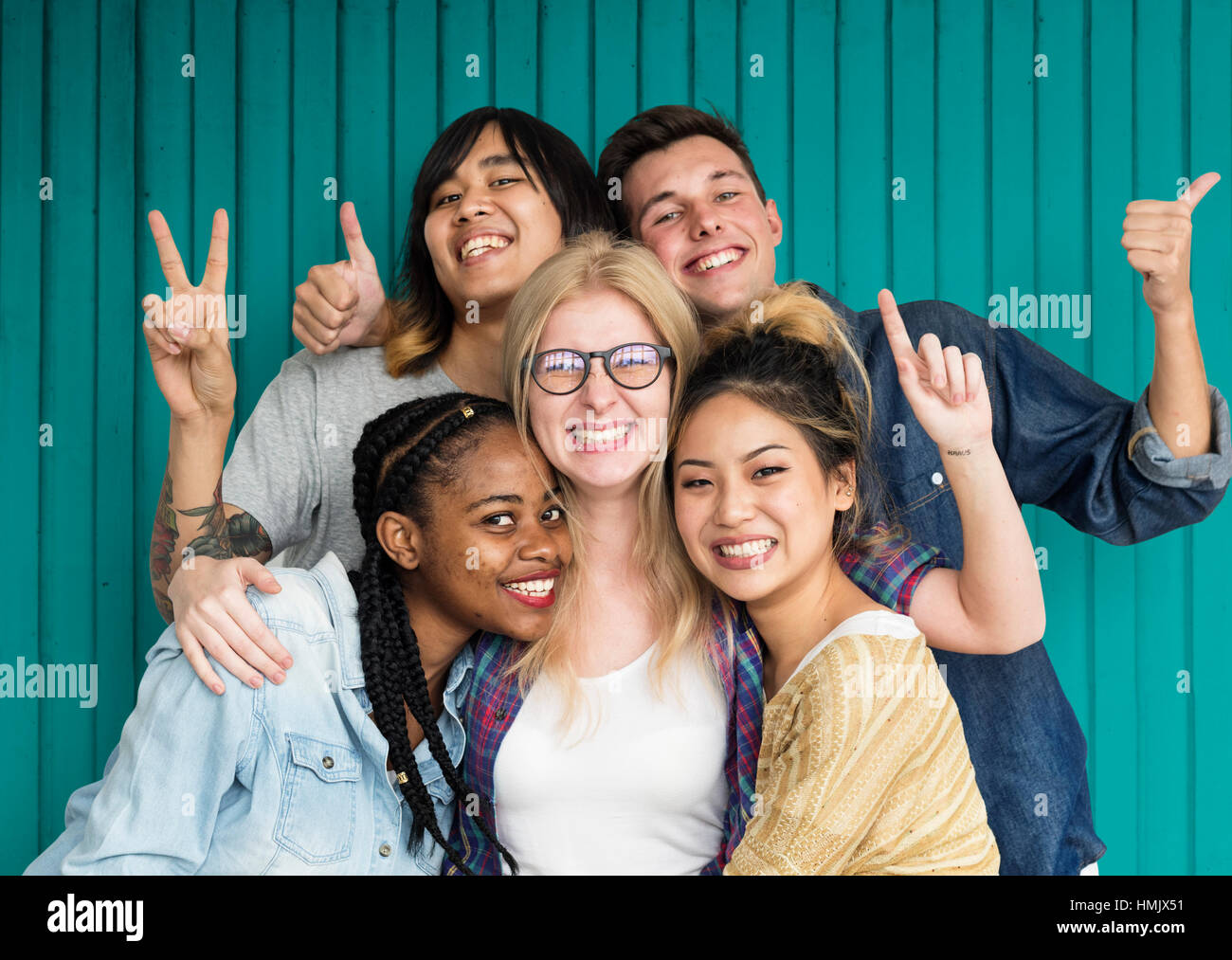 Diversity Students Friends Happiness Pose Concept Stock Photo - Alamy