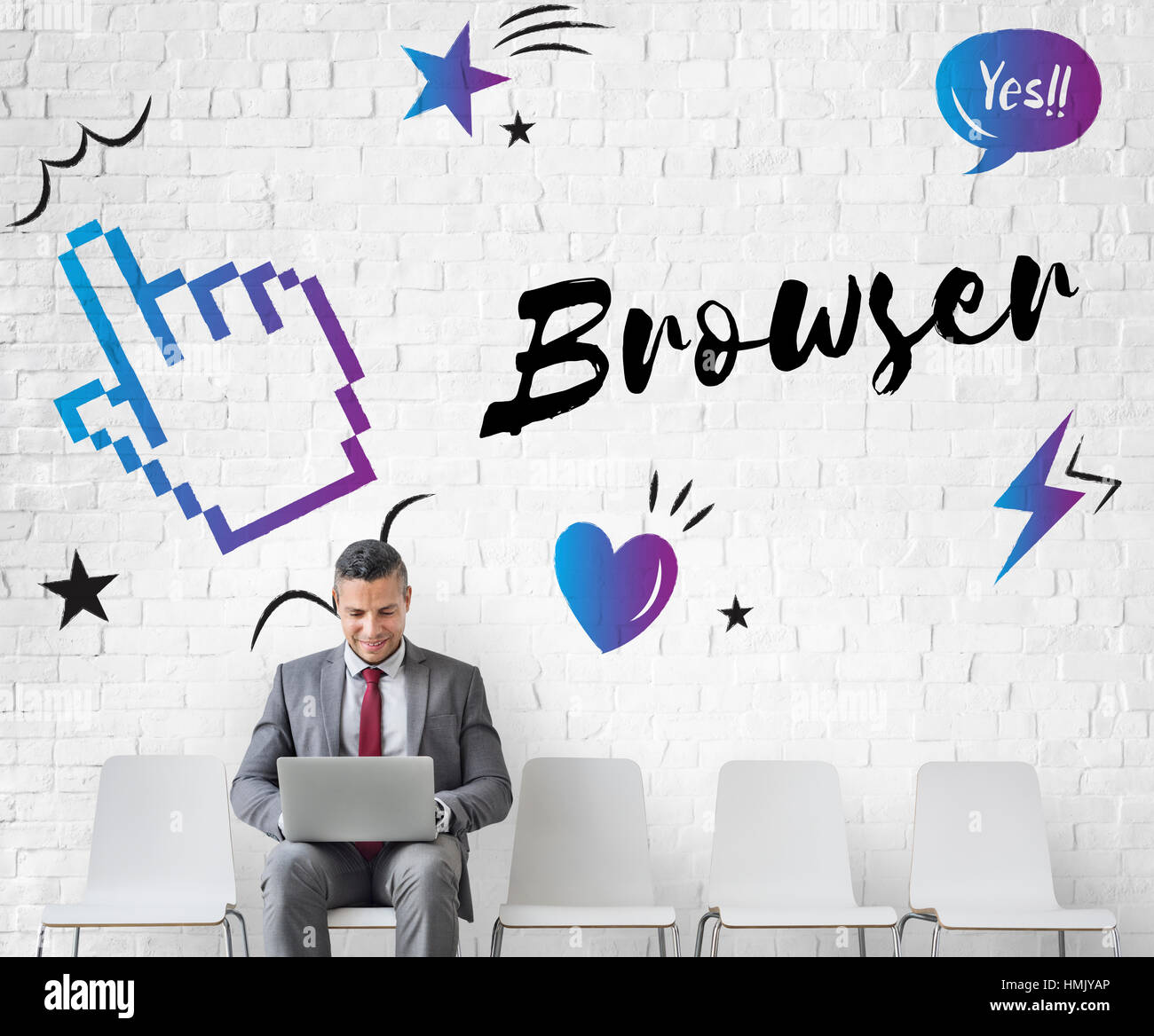 Mouse Pointer Hand Icon Technology Concept Stock Photo - Alamy