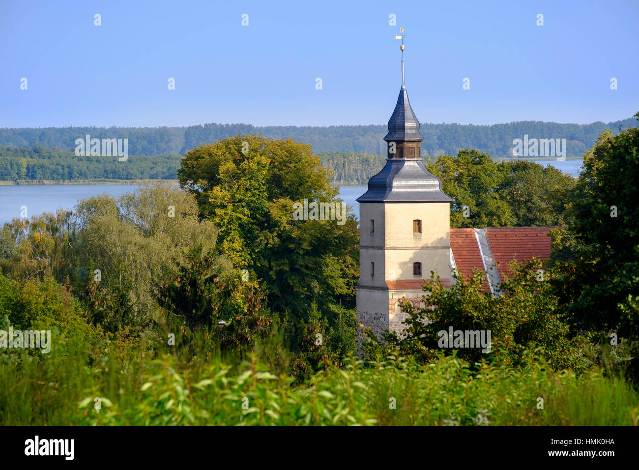 Village church St. Petri, Schmollensee, Benz, Usedom, Mecklenburg-Western Pomerania, Germany Stock Photo