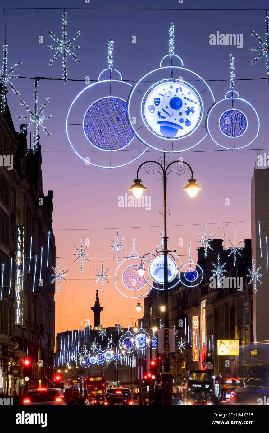 europe, UK, England, London, Strand christmas lights Stock Photo Alamy