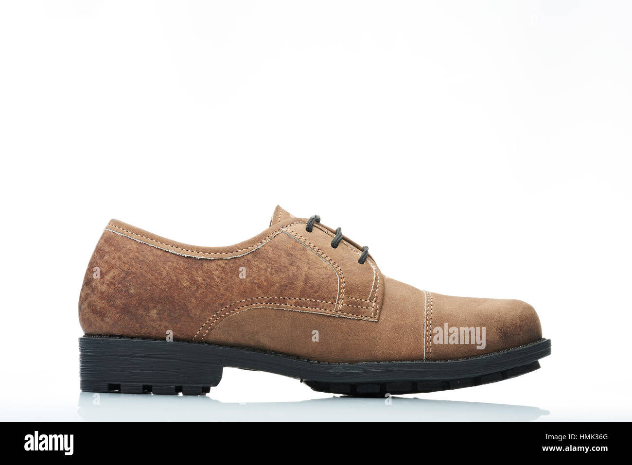 side view shoe men brown leather catalog Stock Photo