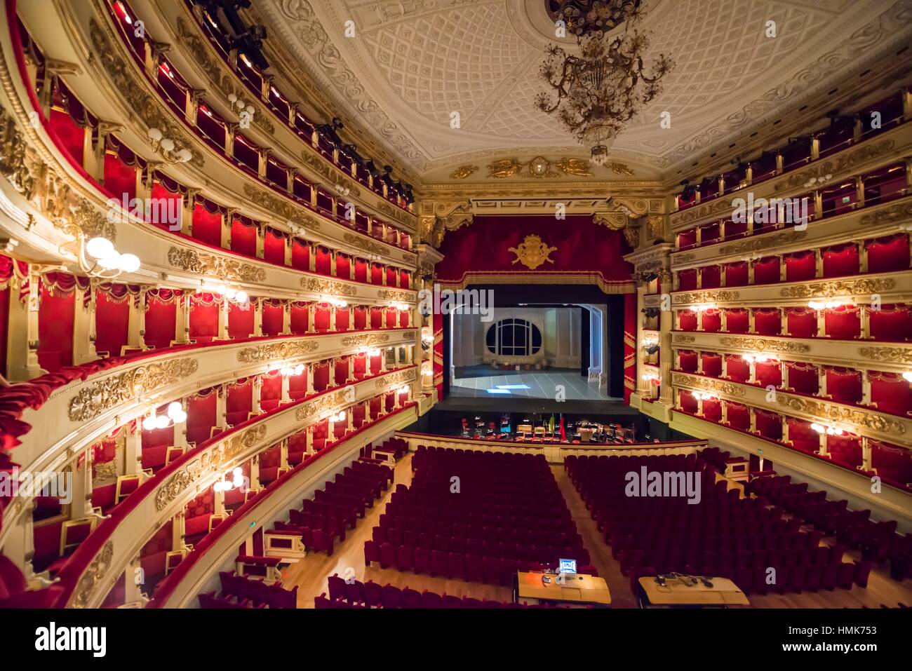 Inside illuminated scala theater in milan hi-res stock photography and  images - Alamy