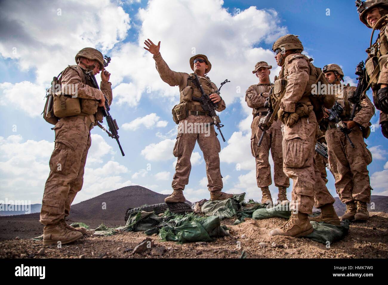 DJIBOUTI (Dec. 13, 2016) U.S. Marine 1st Lt. William Doughtery, an infantry officer with Company B, Battalion Landing Team 1st Bn., 4th Marines , Stock Photo