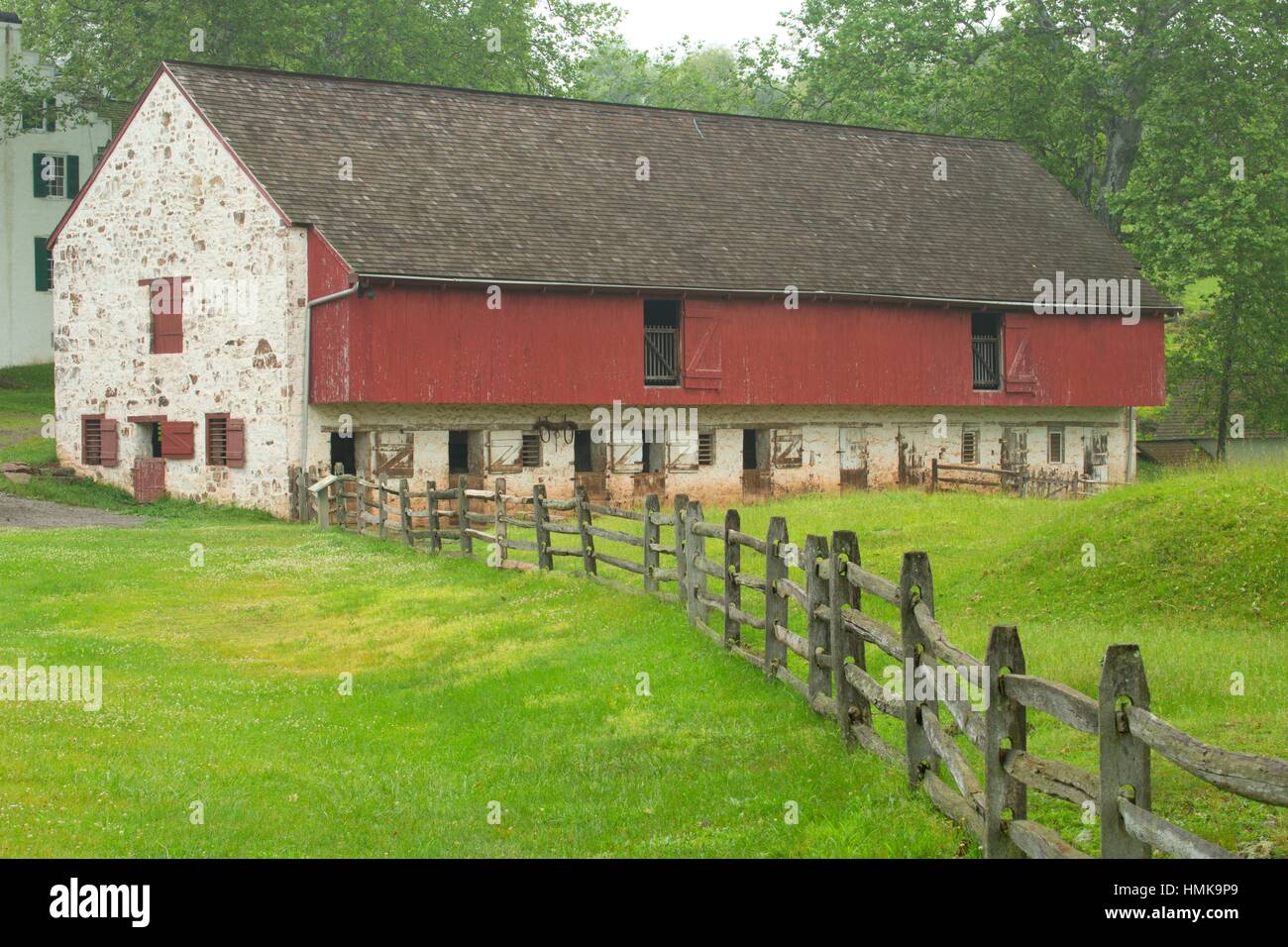 Barn, Hopewell Furnace National Historic Site, Pennsylvania Stock Photo