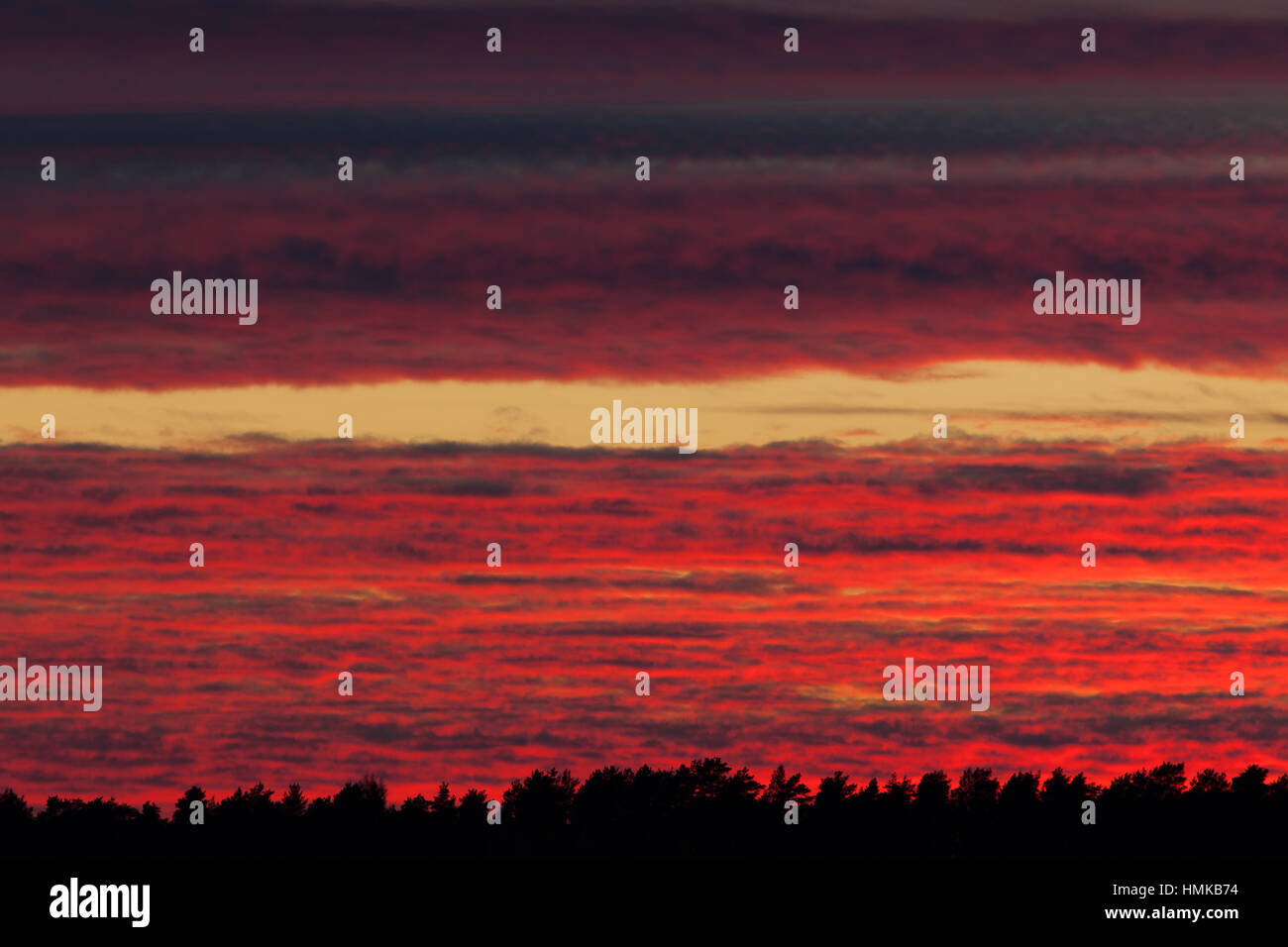 Fiery red sunset clouds Stock Photo - Alamy