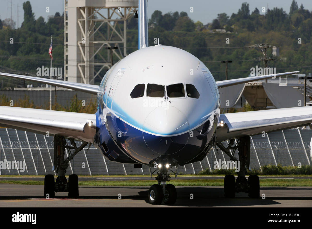 nose of the first Boeing 787-8 Dreamliner prototype Stock Photo