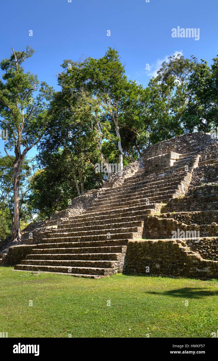 Structure B1, Cahal Pech Mayan Ruins, San Ignacio, Belize Stock Photo