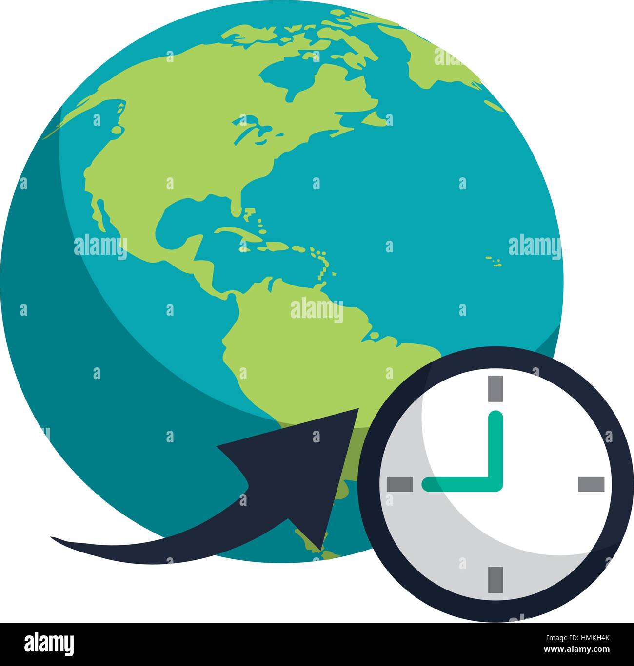 global world around clock business concept Stock Vector