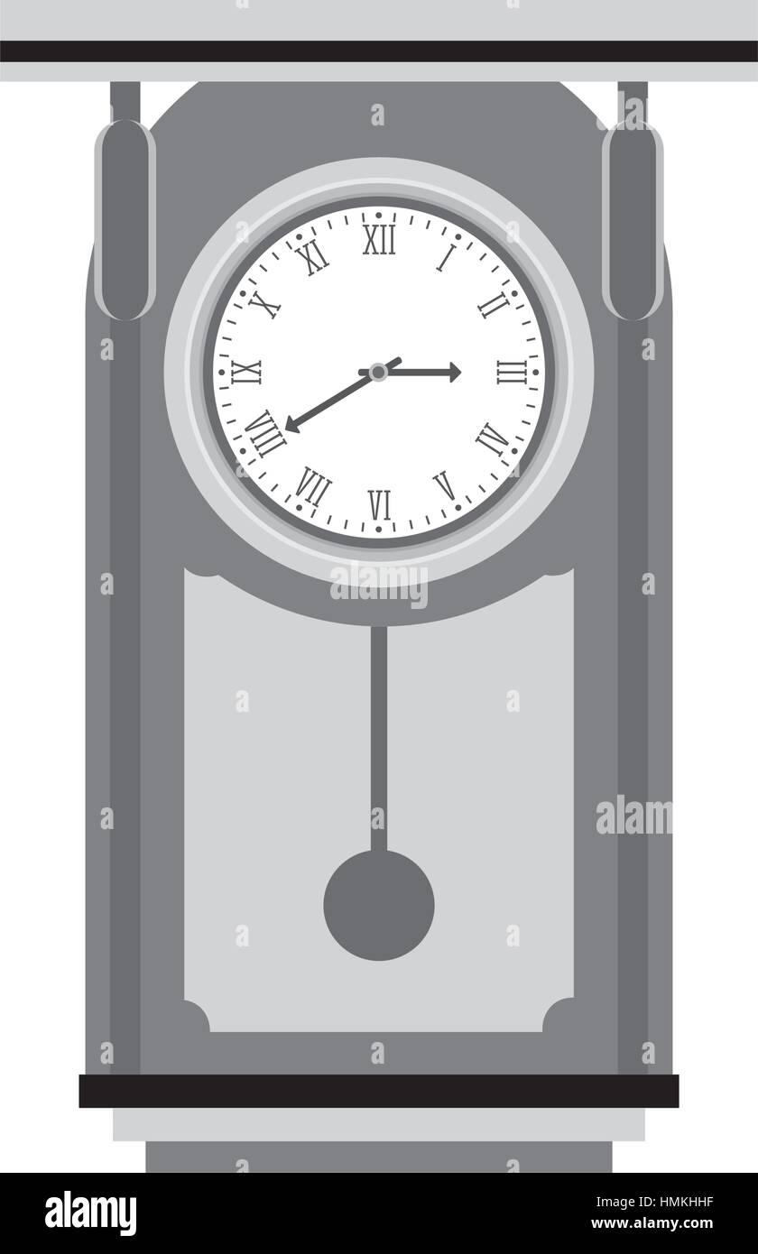 pendulum clock icon image, vector illustration design Stock Vector Art
