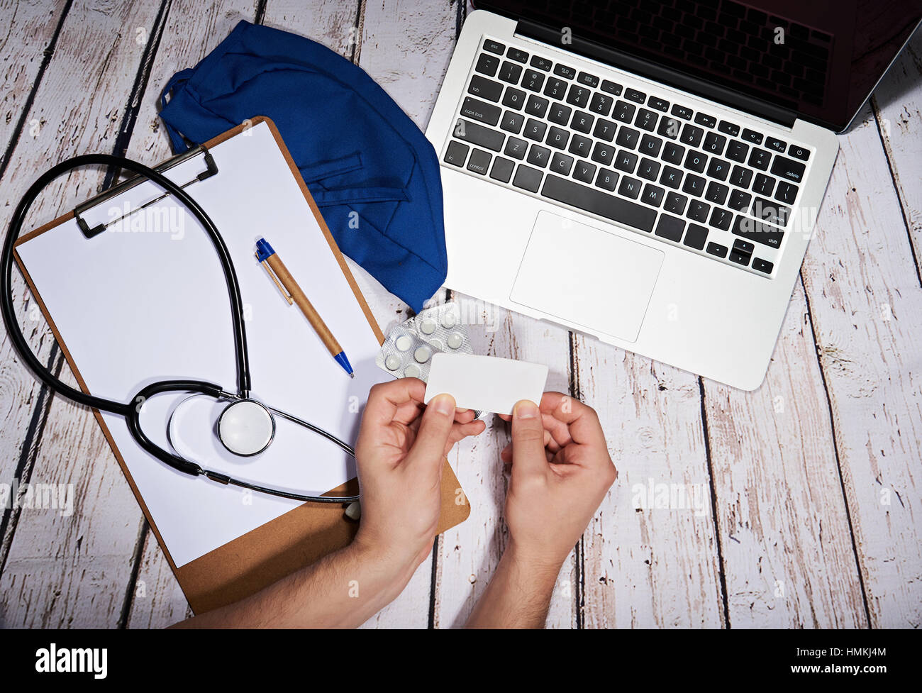 charging for medical service via credit card online Stock Photo