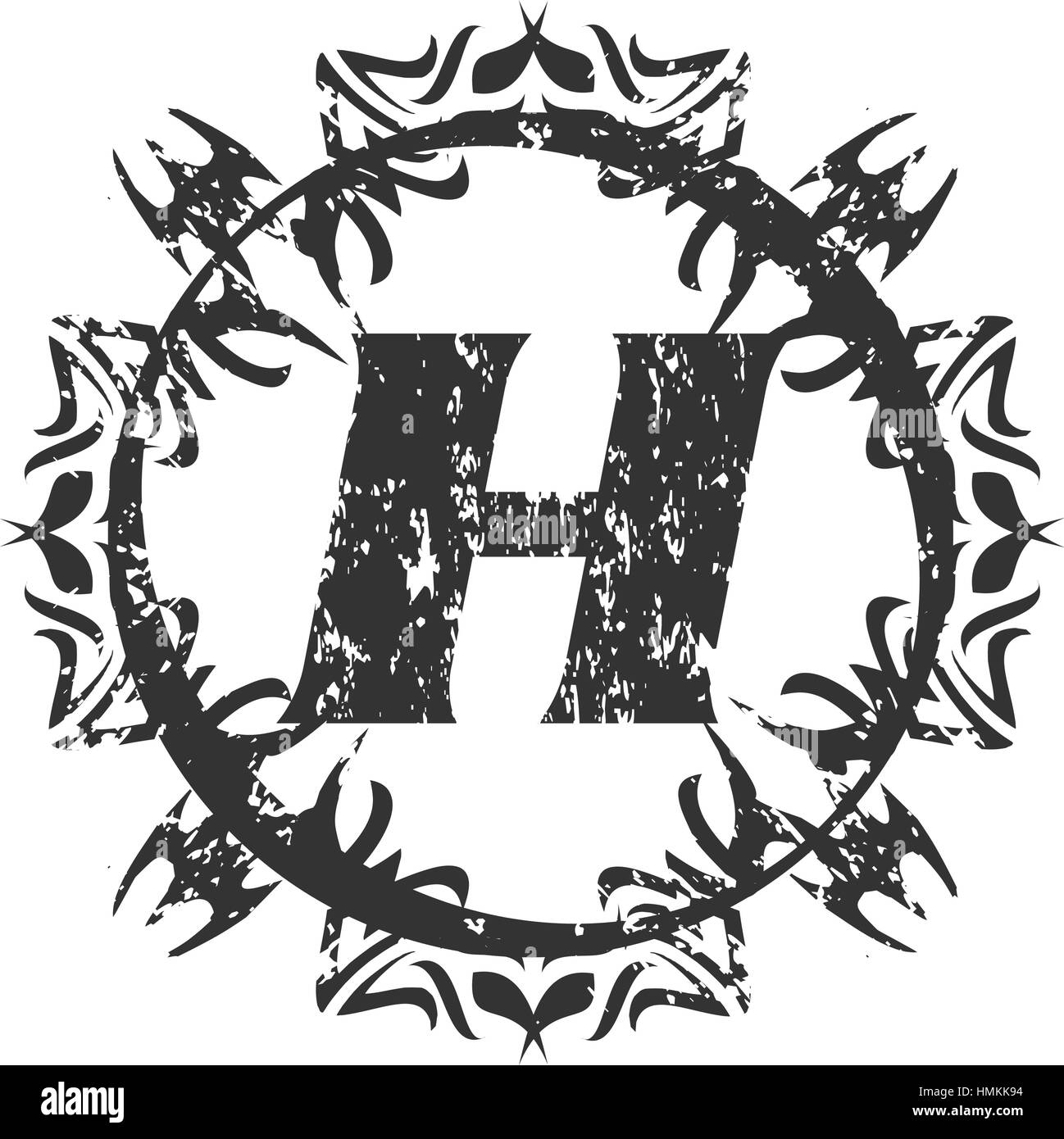 Rough Letter H Stock Vector Image & Art Alamy