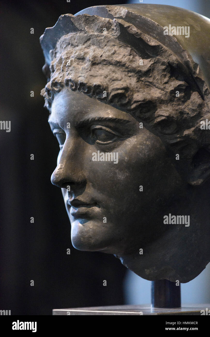 Rome. Italy. Portrait head of Agrippina the Younger (15 AD-59 AD ...