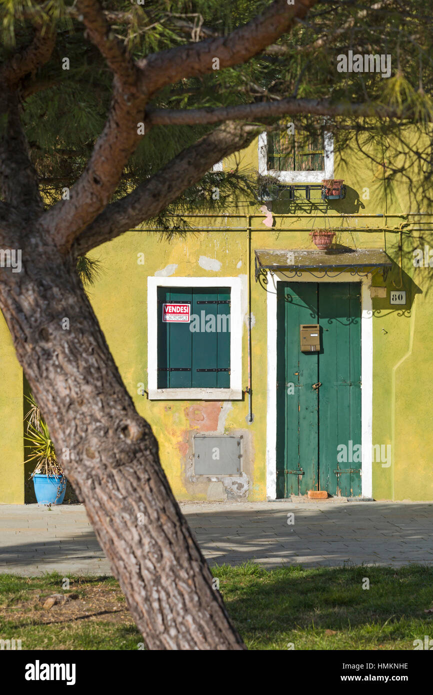 House for sale at Burano, Venice, Italy in January Stock Photo Alamy