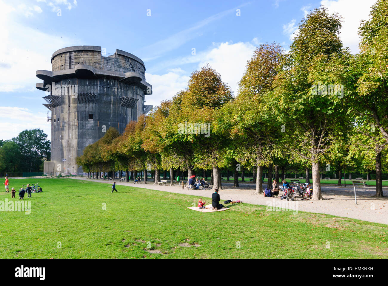 Wien, Vienna Augarten; antiaircraft tower, 02., Wien, Austria Stock Photo