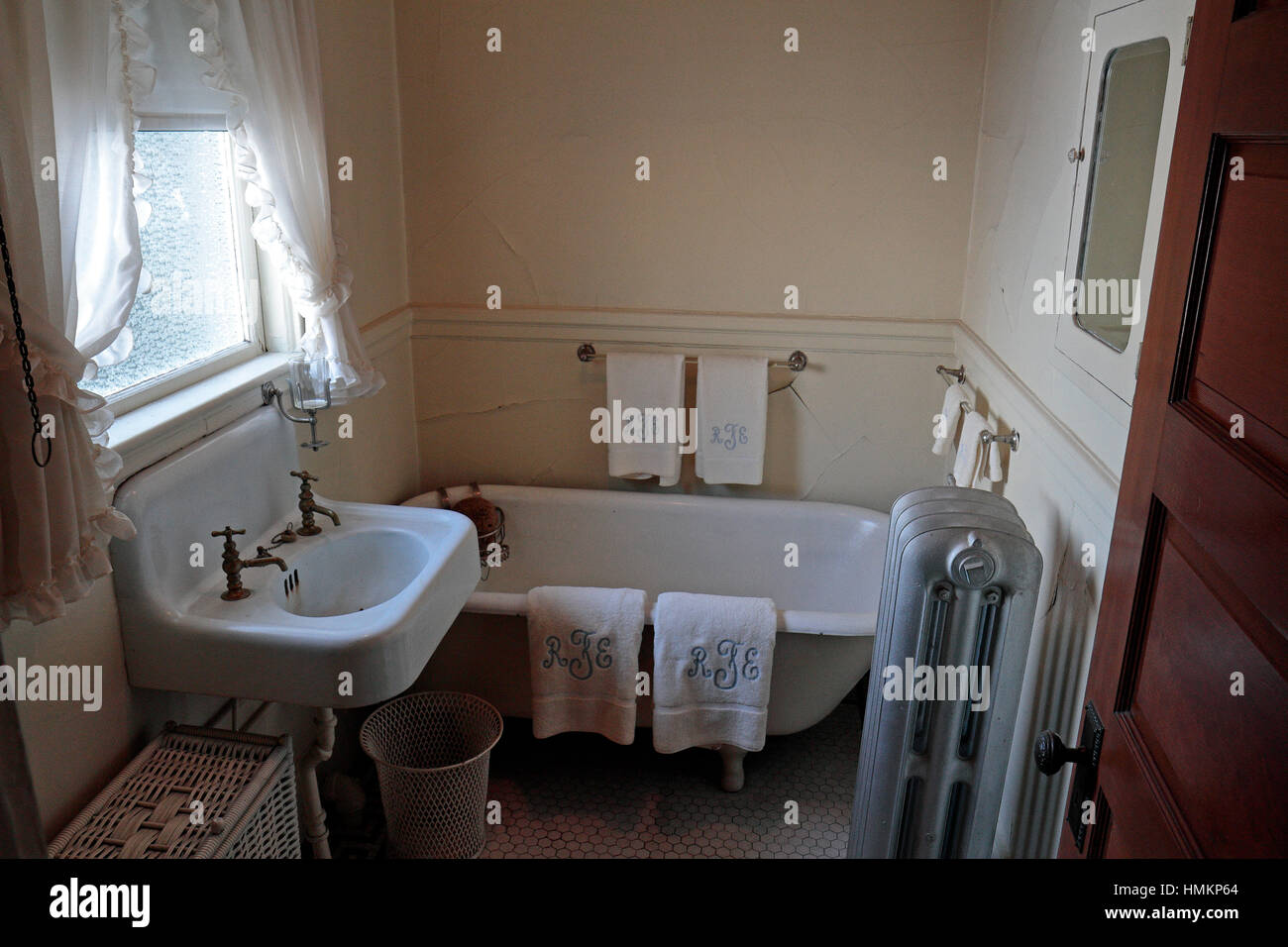 Bathroom inside the John F Kennedy National Historic Site, Brookline, MA, United States. Stock Photo