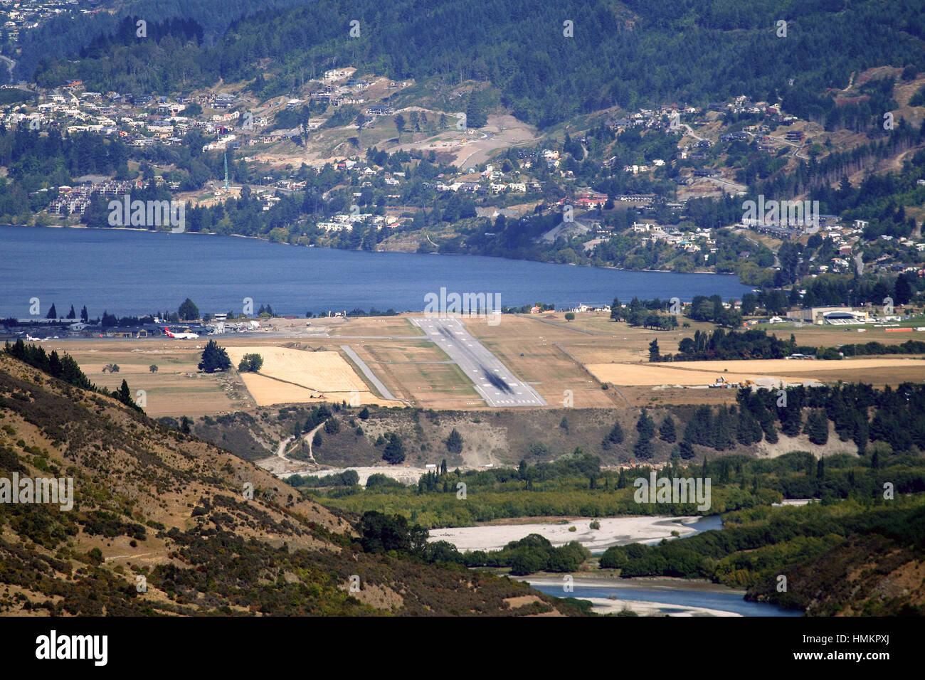 Queenstown new zealand airport aerial hi-res stock photography and ...
