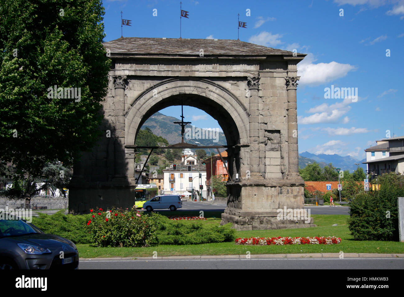 Impressionen: Aosta, Italien. Stock Photo