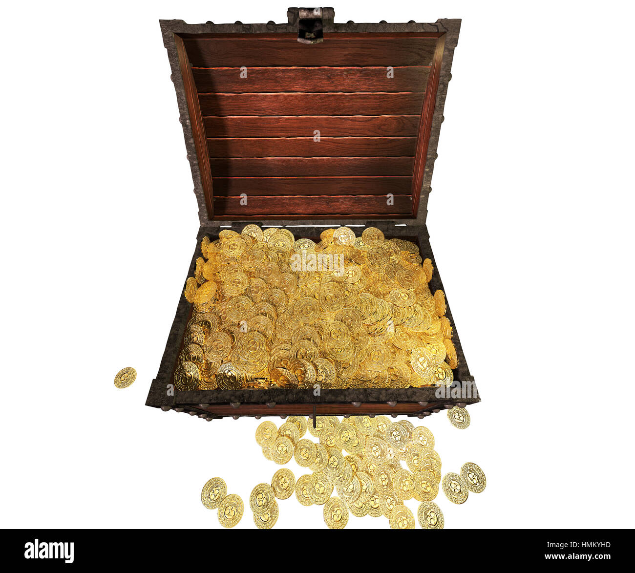 Pirate treasure chest. 3D render. Stock Photo