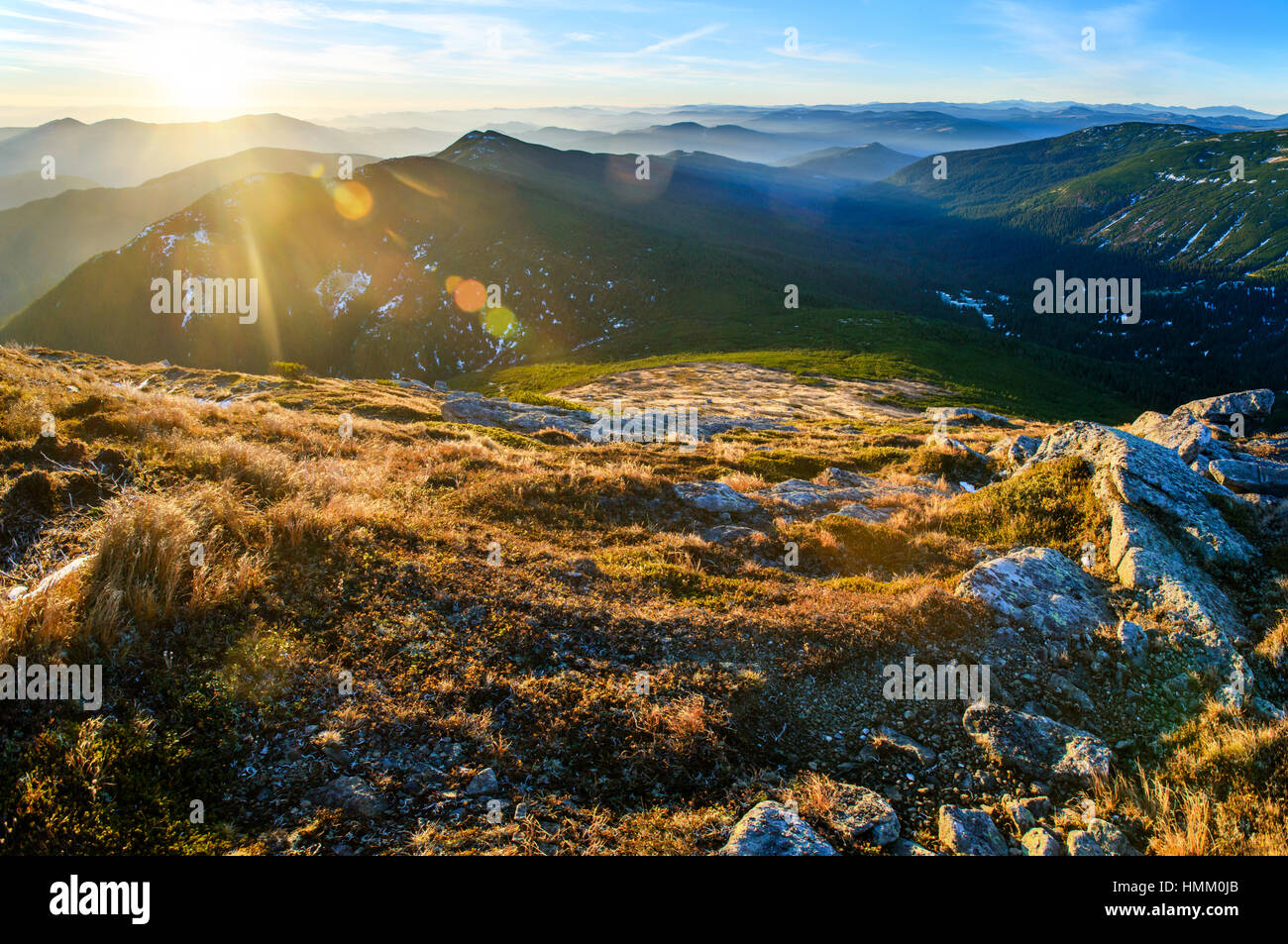 magnificent panorama of sunrise Stock Photo - Alamy