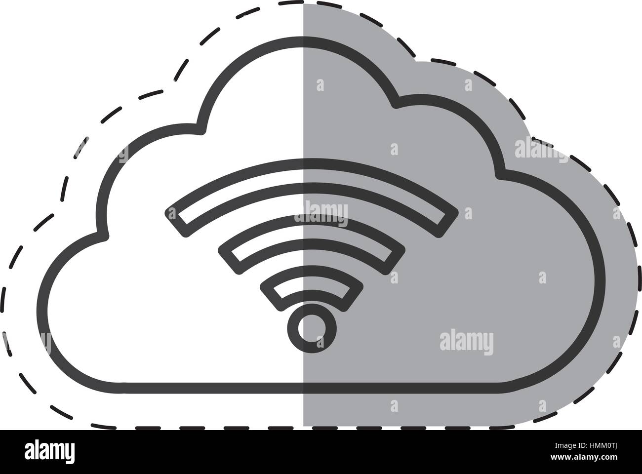 cloud wifi internet connection technology thin line vector illustration ...