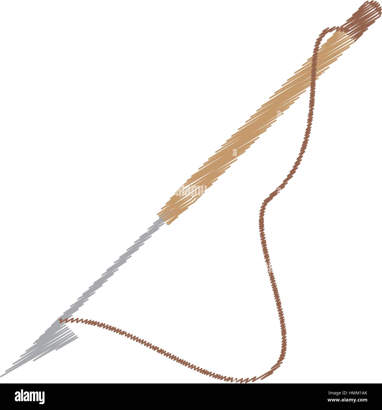 drawing harpoon weapon fishing tool vector illustration eps 10