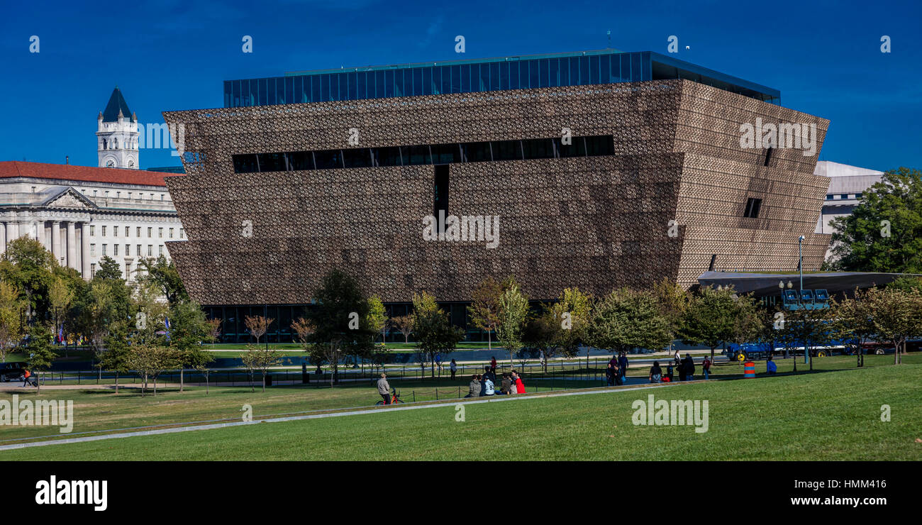 OCTOBER 28, 2016 - National Museum of African American History and Culture, Washington DC, near the Washington Monument Stock Photo