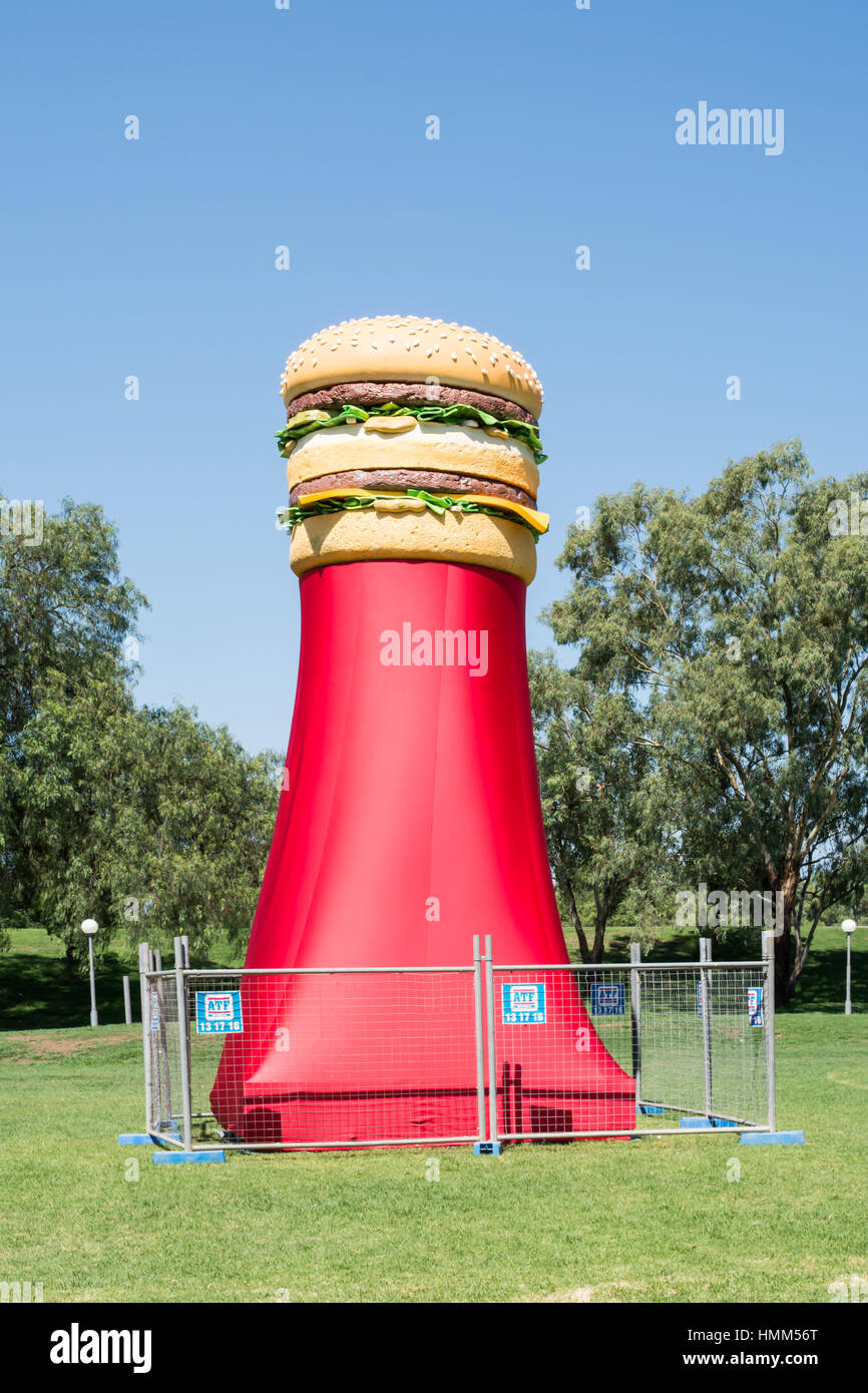 Giant Big Mac Hamburger on display at Tamworth NSW Australia. Stock Photo