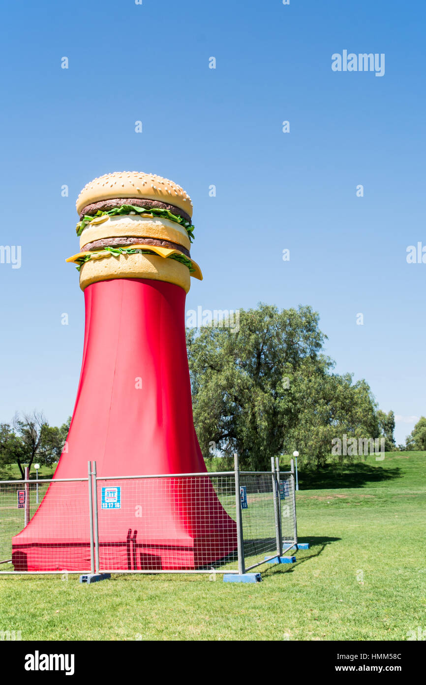 Giant Big Mac Hamburger on display at Tamworth NSW Australia. Stock Photo