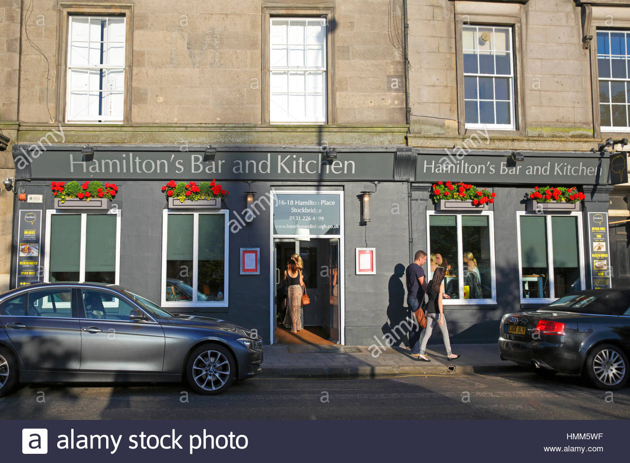 Hamilton's bar and kitchen, a trendy establishment in Stockbridge, Edinburgh Stock Photo
