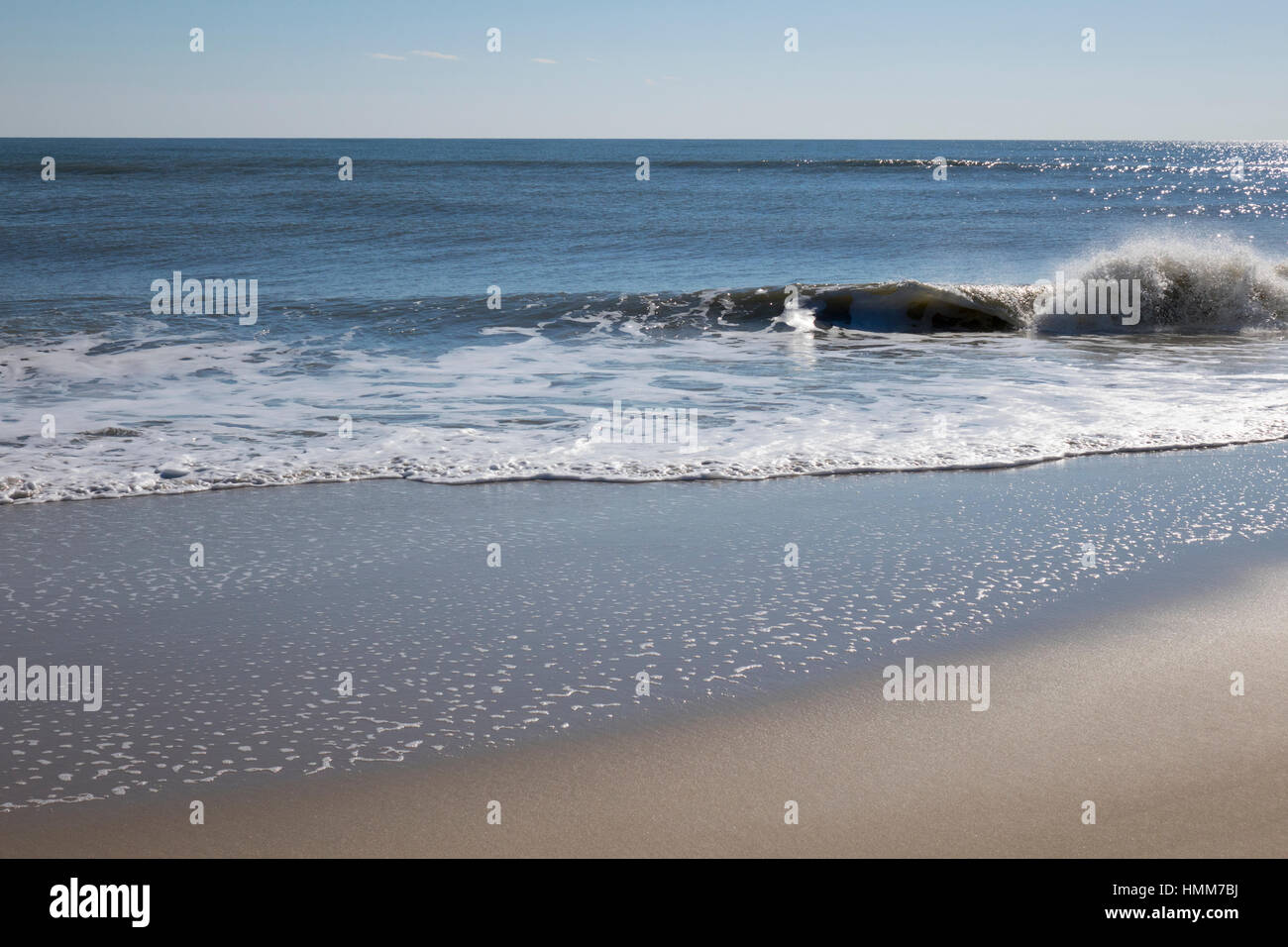 USA, Maryland MD Empty beach in winter Ocean CIty Stock Photo
