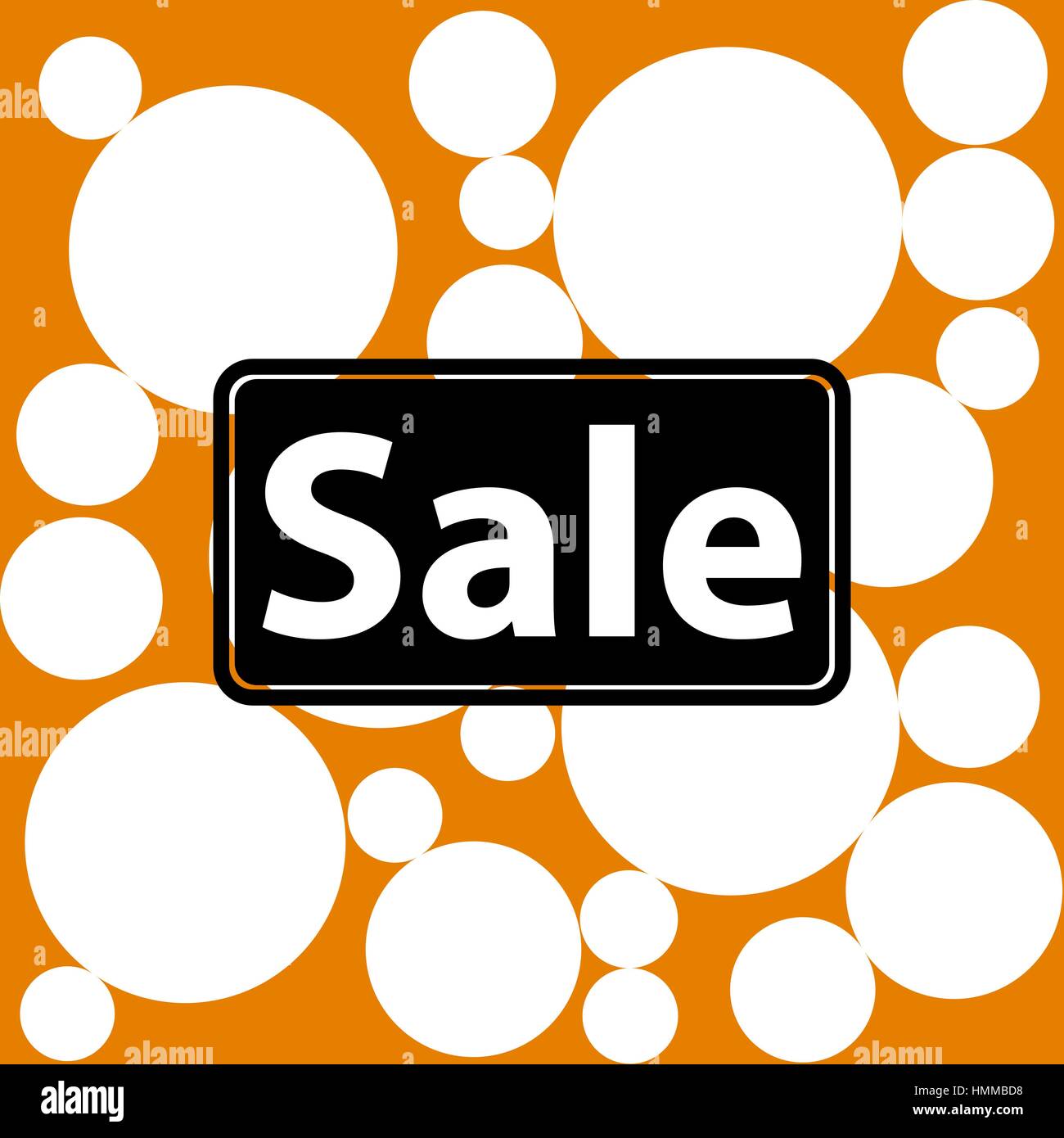 Sale tag black rectangle, square banner, billboard. Autumn fall season Sleek design. Orange background with circles. Vector illustration Stock Vector