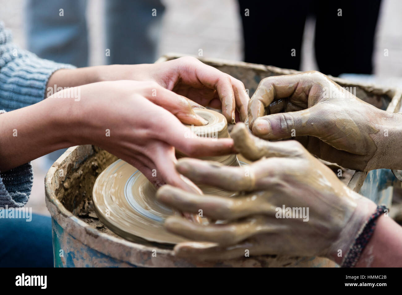 A potter giving pottery making lesson Stock Photo Alamy