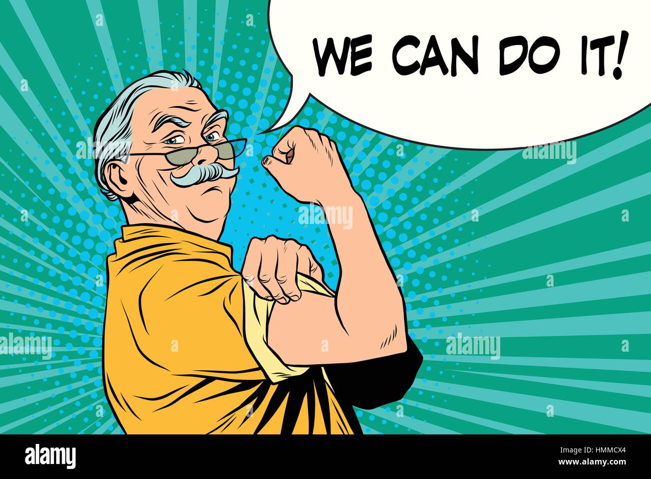 we can do it old man Stock Vector