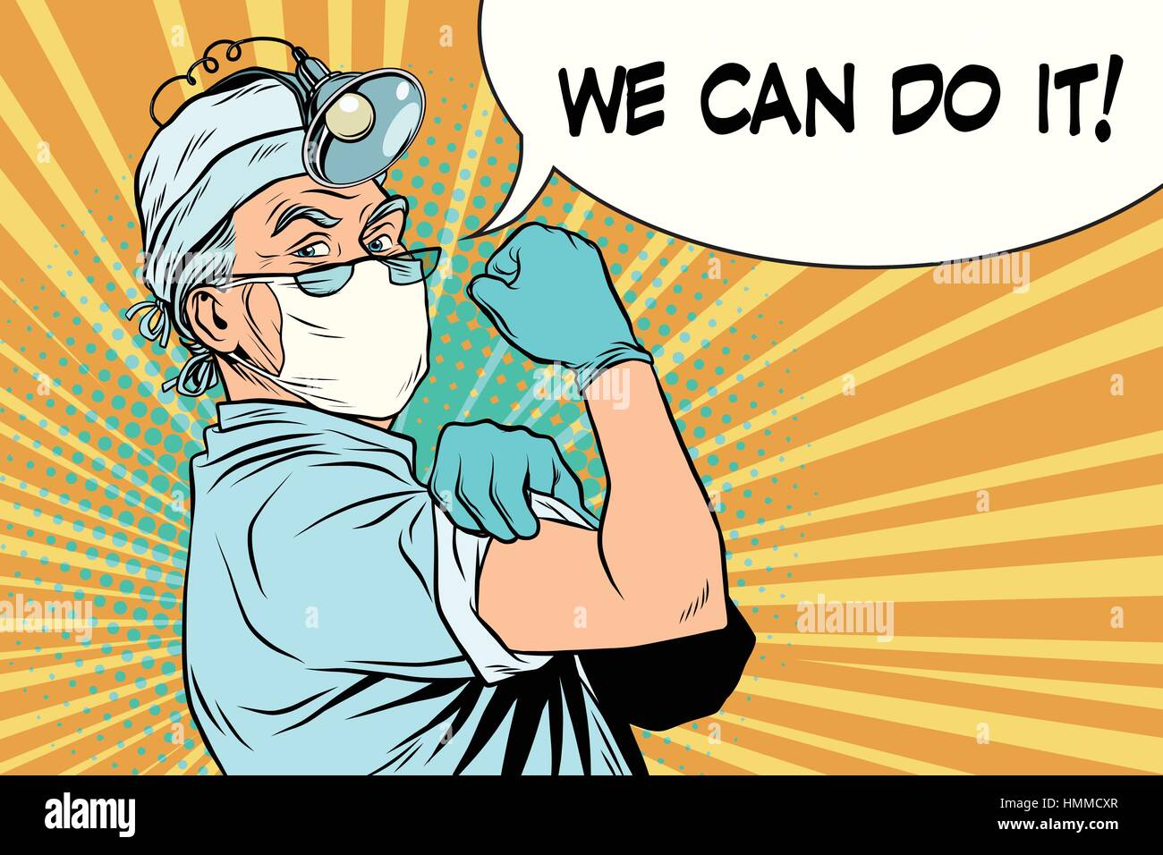 we can do it profession doctor Stock Vector