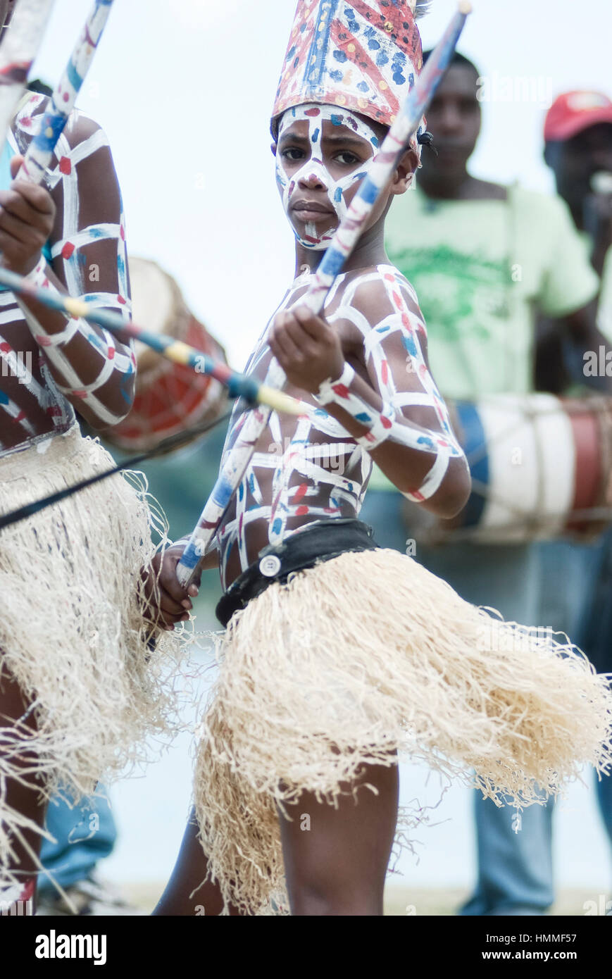 Los Tainos, the reenactment of the original African slaves who were