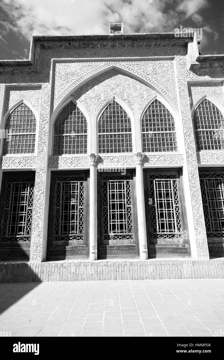 blur in iran kashan the old persian architecture window and glass in background Stock Photo