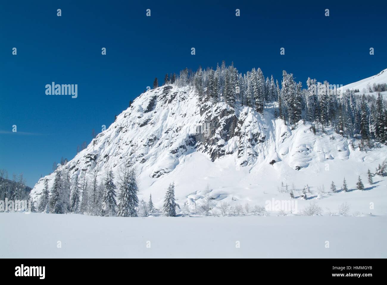 Beautiful winter landscape with snow covered trees Stock Photo - Alamy