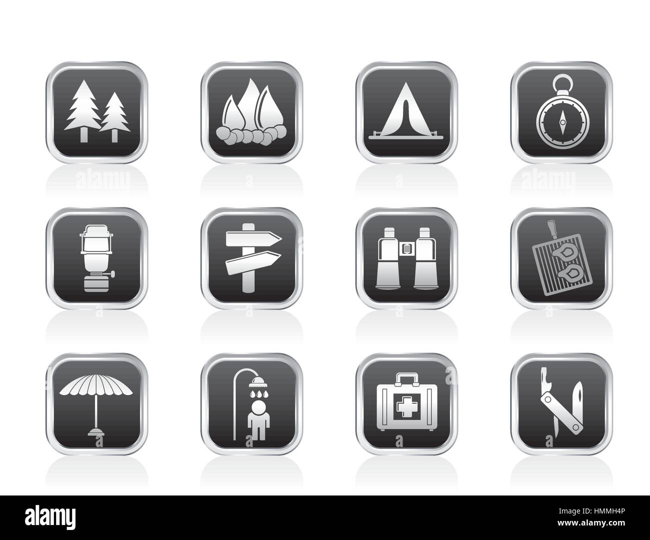 Camping, travel and Tourism icons Stock Vector Image & Art - Alamy