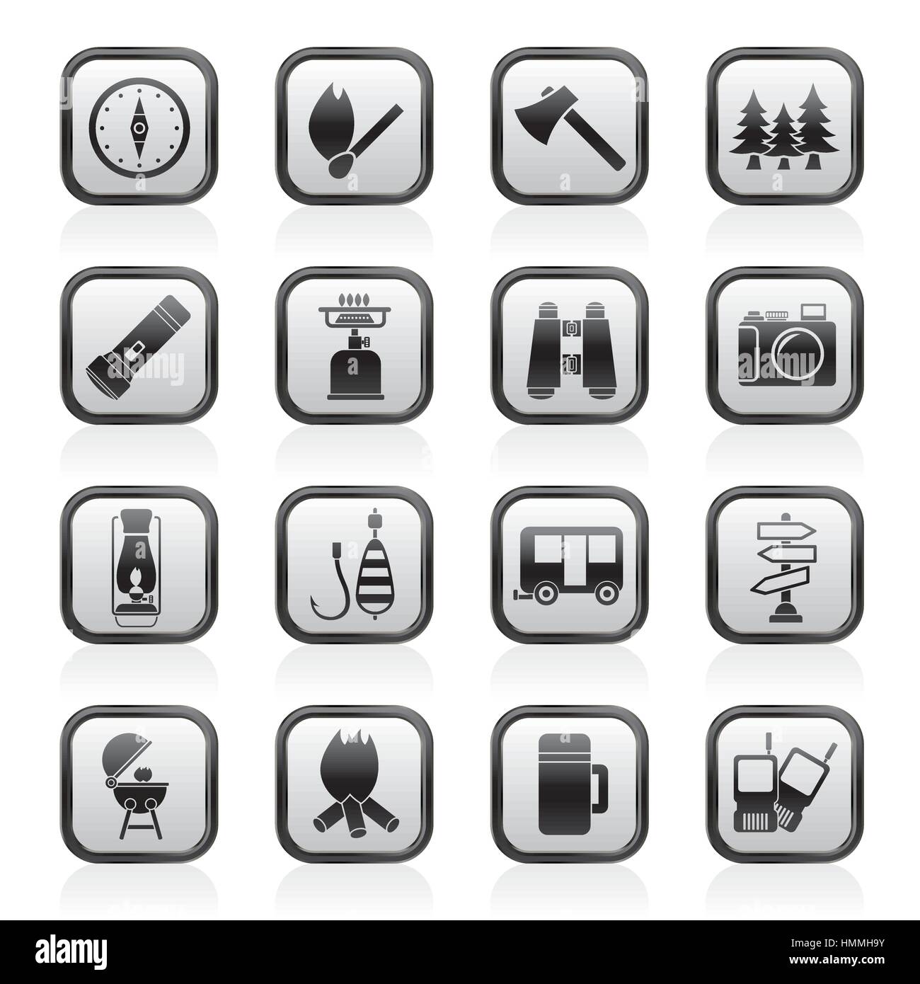 Camping, travel and Tourism icons Stock Vector Image & Art - Alamy