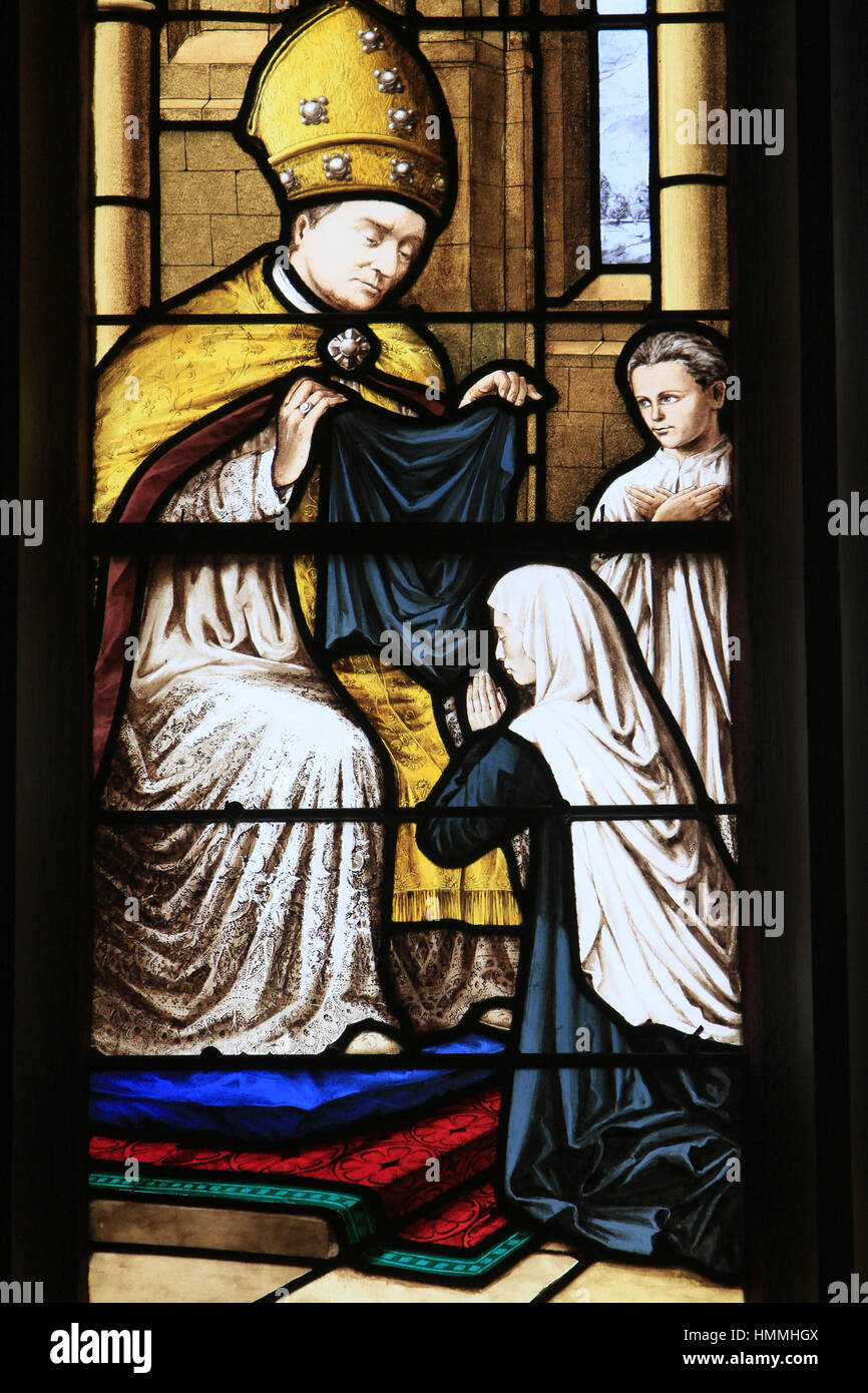 Sainte Bernadette. Cathédrale Saint-Cyr-et-Sainte-Julitte. Nevers. France. Stock Photo