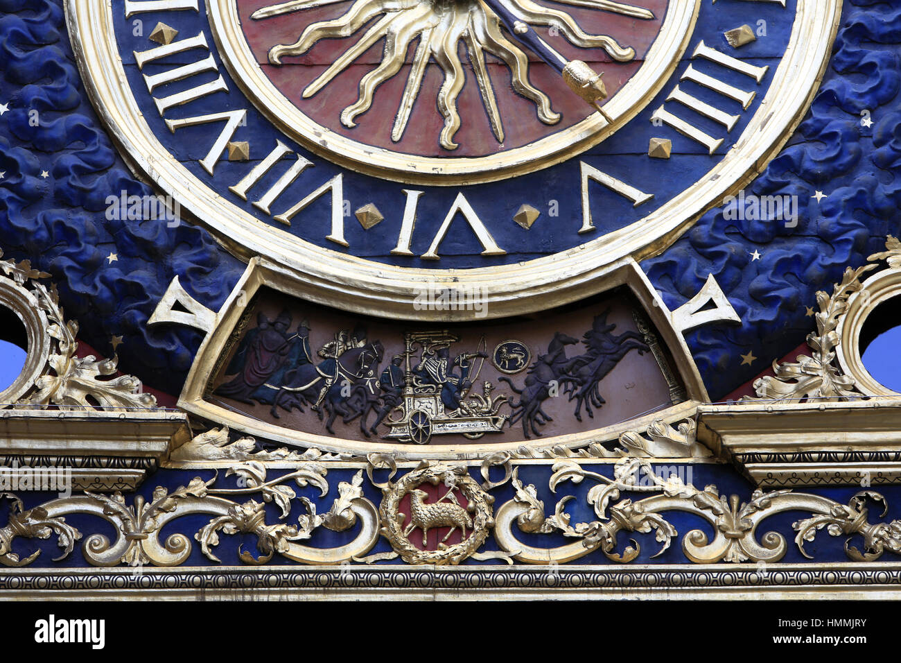 Semainier. Gros-Horloge. Rouen. France. Stock Photo