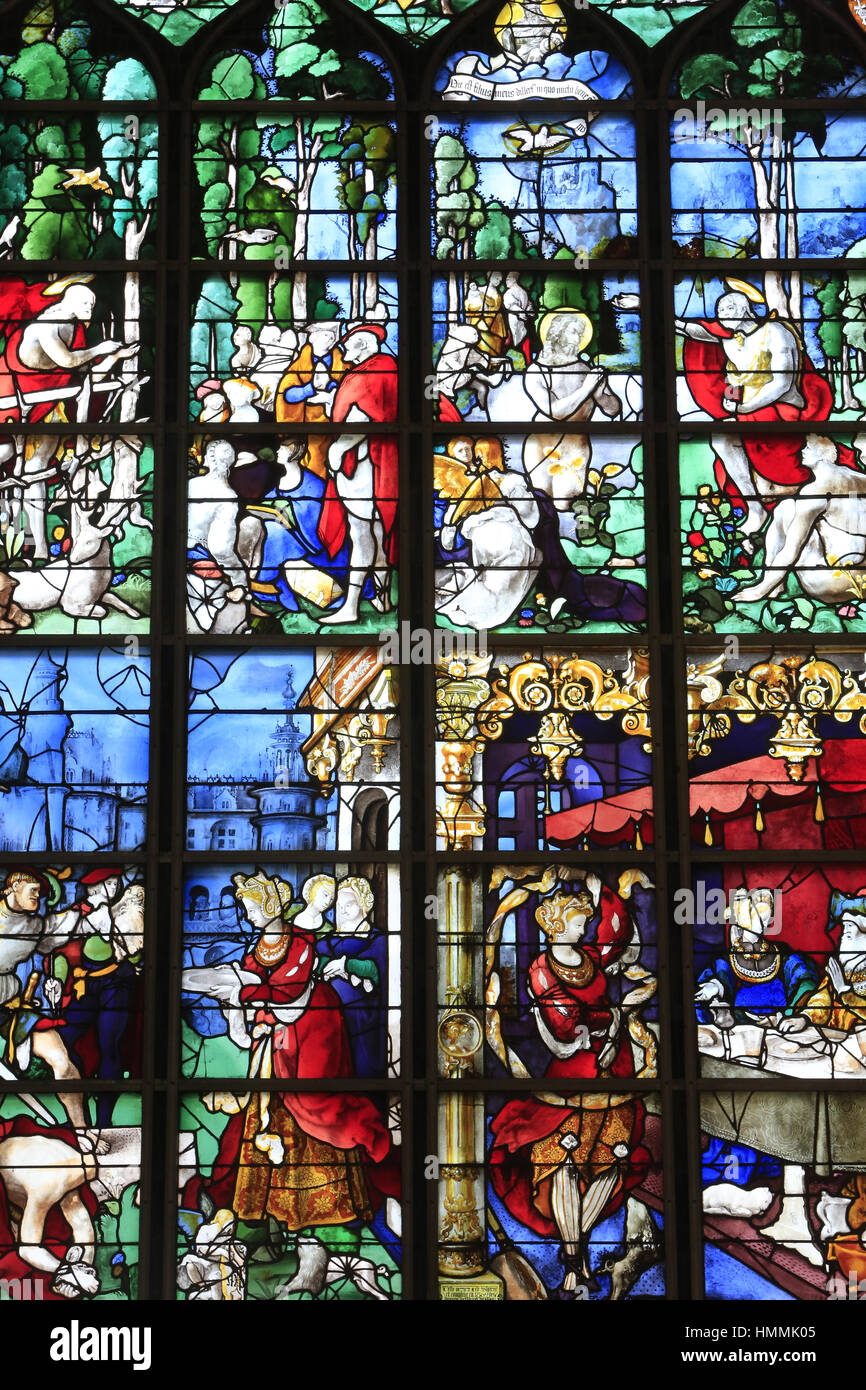 Vie de Saint-Jean-Baptiste. 1526. Eglise Sainte-Jeanne d'Arc. Rouen. France. Stock Photo