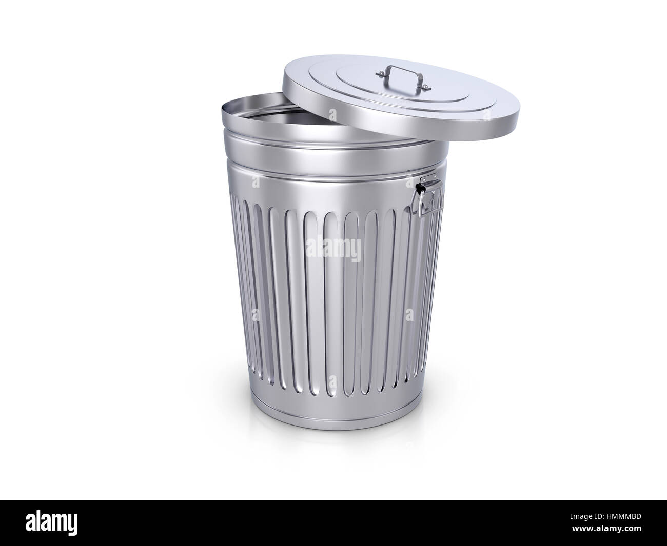 Trash can on a white background. 3D illustration Stock Photo - Alamy