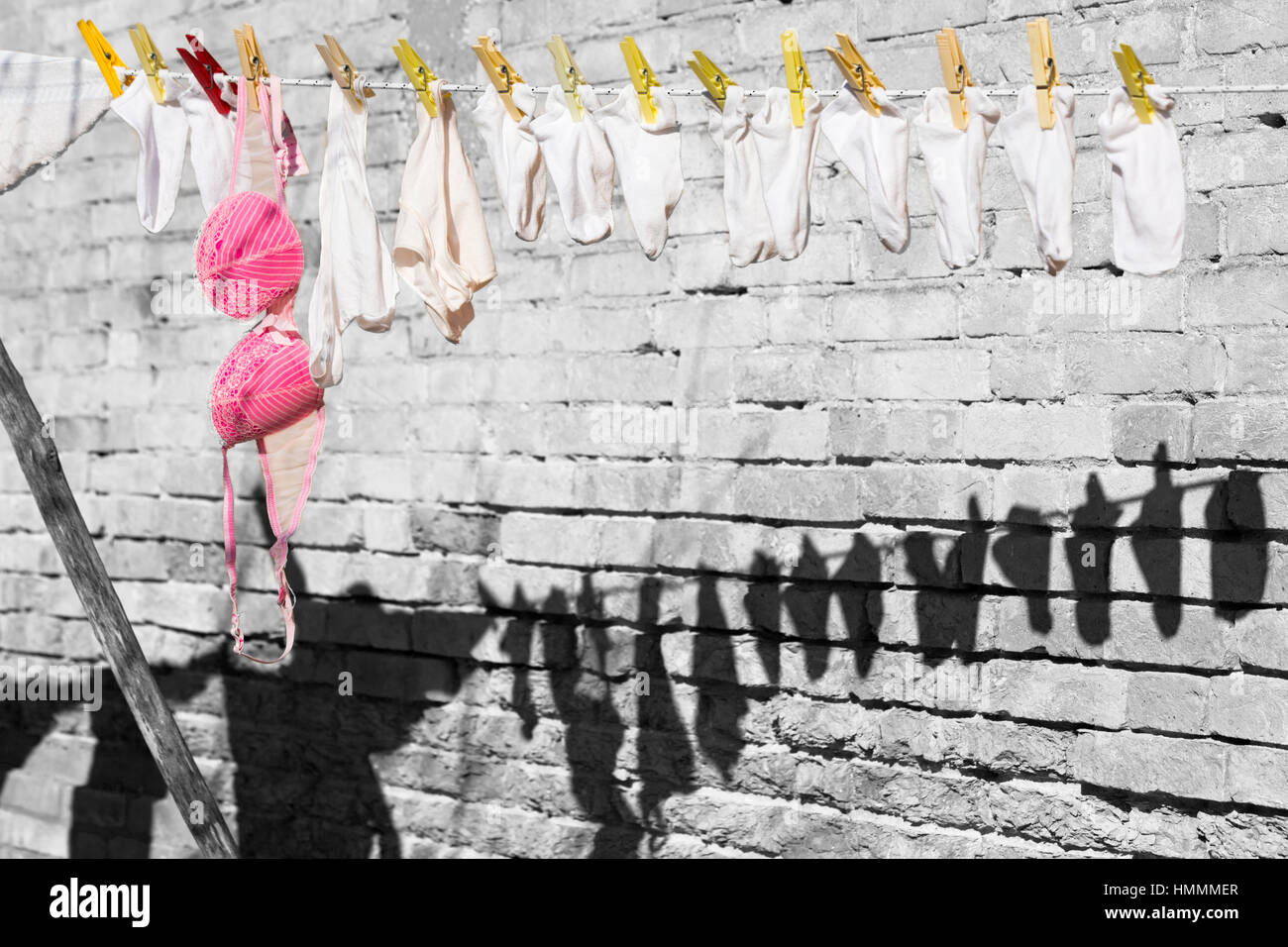 Underwear drying on washing line at Burano, Venice, Italy in January Stock Photo Alamy