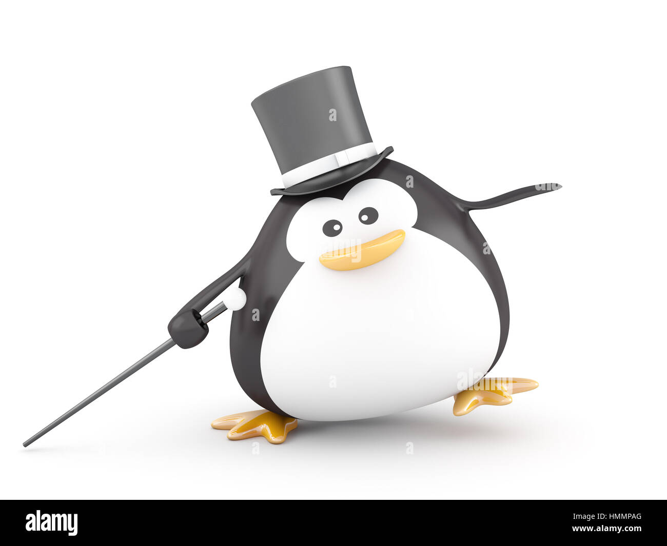 Fat Tap Dancer Penguin 3D Render Stock Photo Alamy