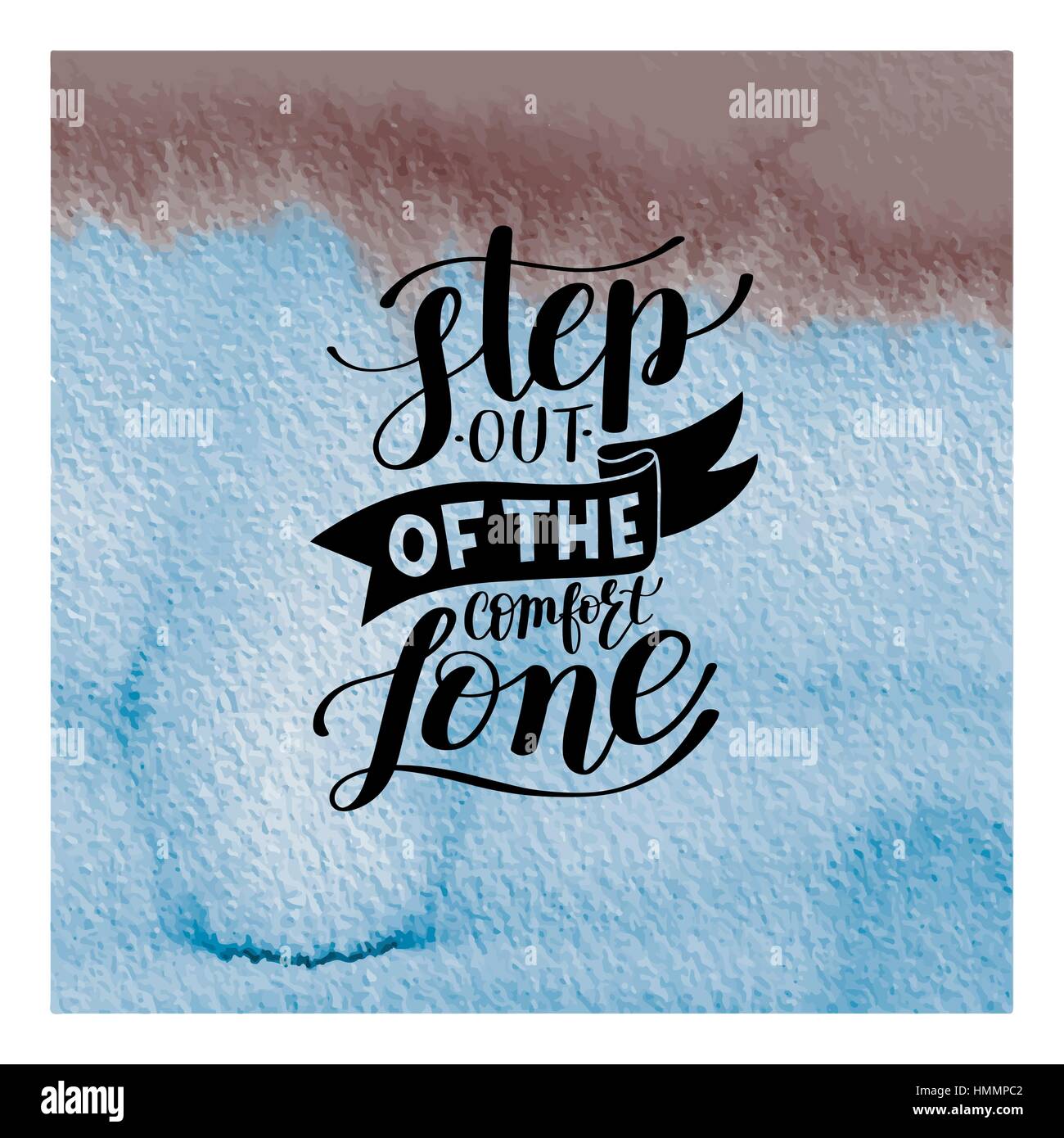 Step Out Of The Comfort Zone Hand Written Lettering Positive Stock