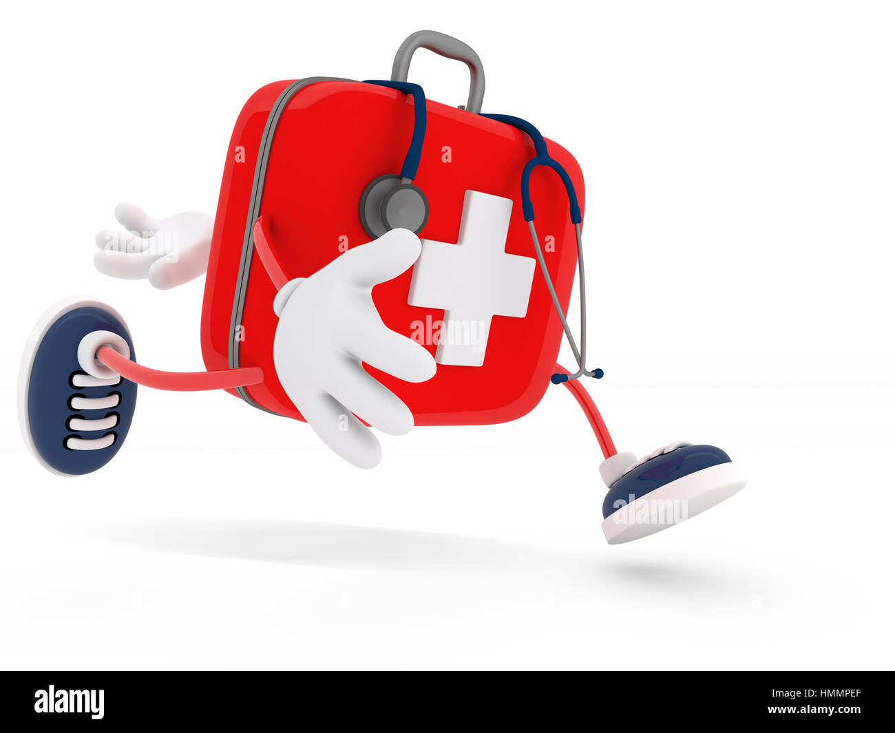 Stethoscope and First Aid Kit isolated - 3D Render Stock Photo - Alamy