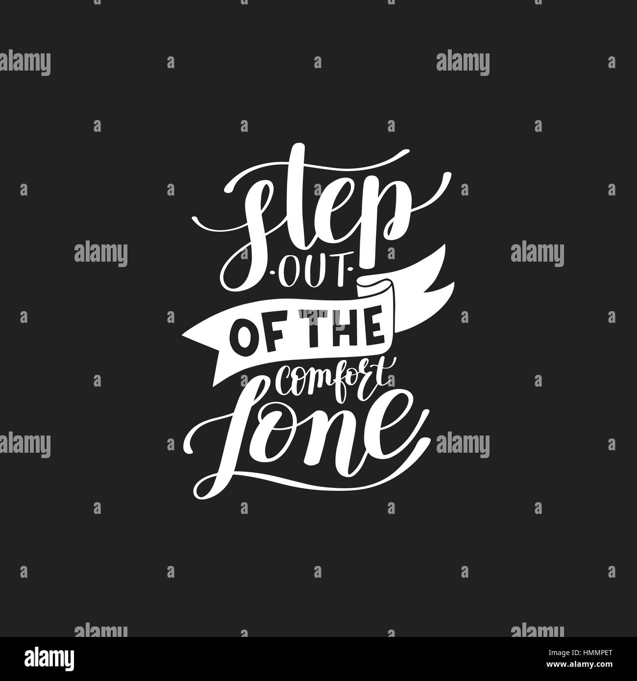 step out of the comfort zone hand written lettering positive motivation ...